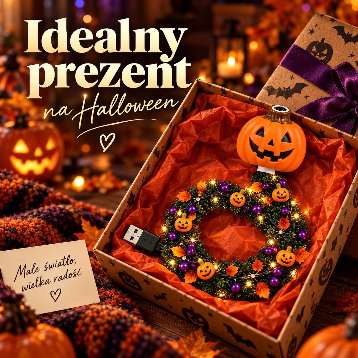 SpookyLight™ – Halloweenowy projektor LED w kształcie dyni 🎃✨